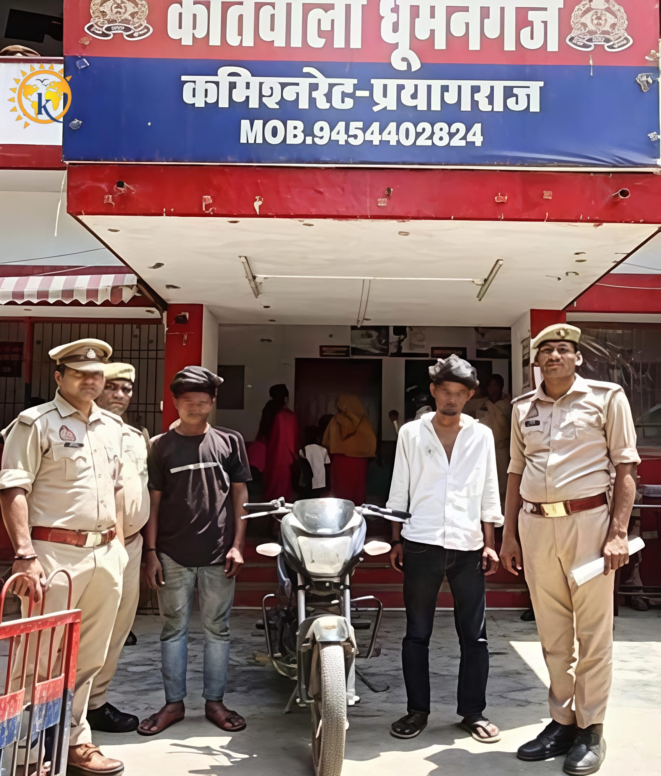 सुबेदारगंज रोड से दो बाइक चोर गिरफ्तार, चोरी की मोटरसाइकिल बरामद